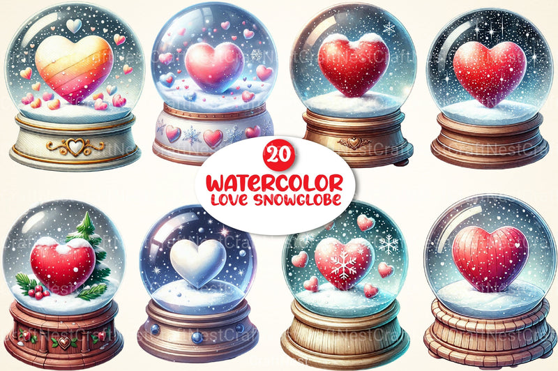 Love Snowglobe Clipart Bundle - CraftNest - Digital Crafting and Art