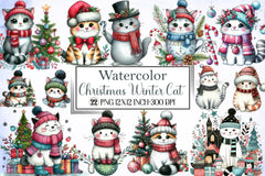 Christmas Cat Clipart Bundle 6 - CraftNest - Digital Crafting and Art