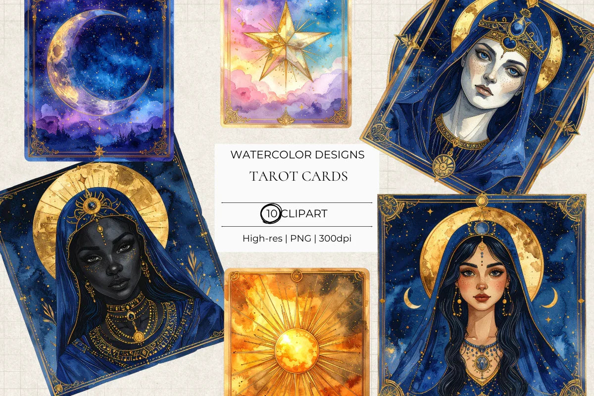 Tarot Cards Clipart - CraftNest - Digital Crafting and Art