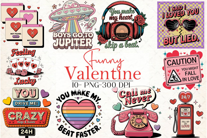 Funny Valentine Clipart Bundle - CraftNest - Digital Crafting and Art