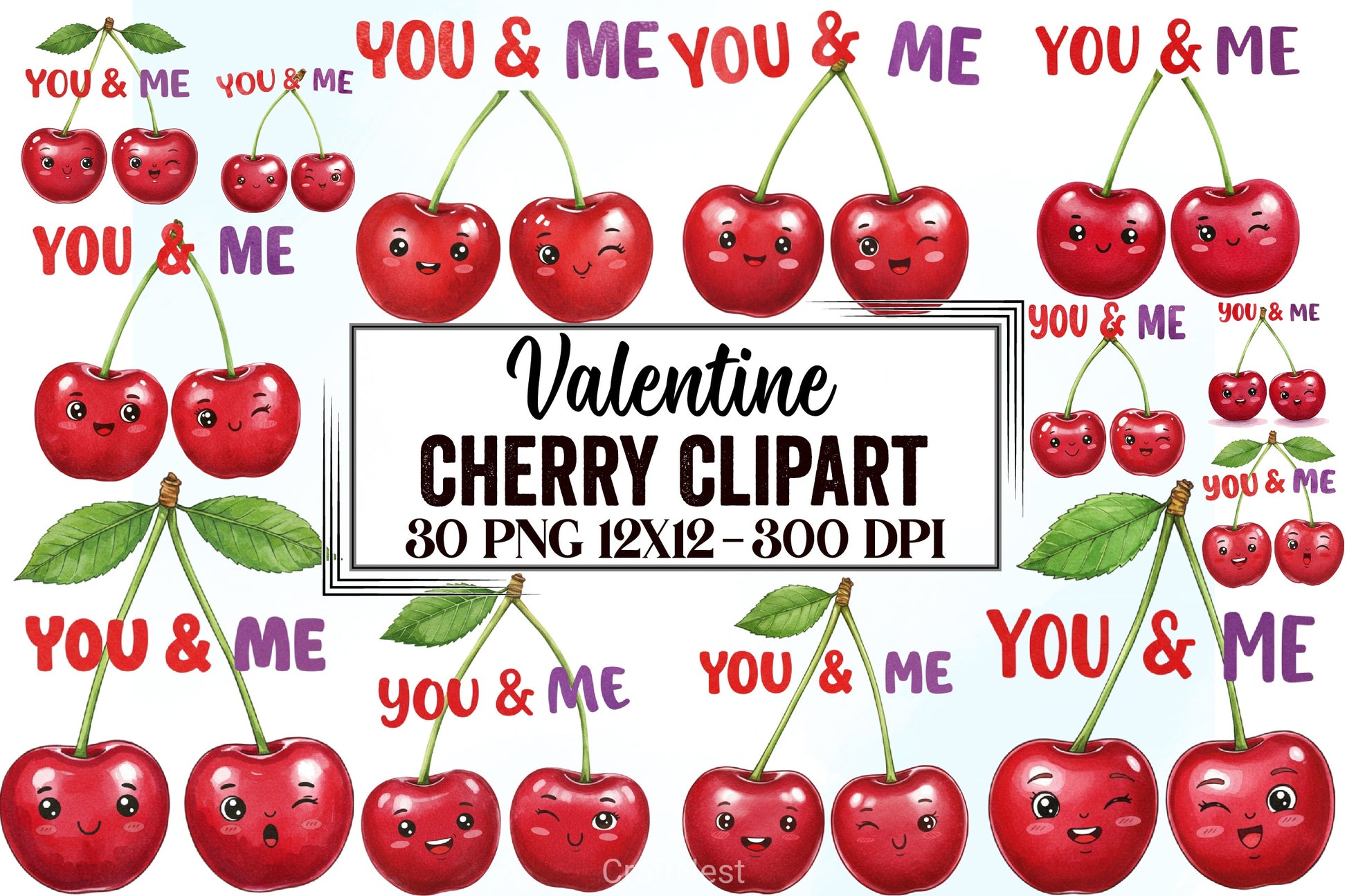Valentine Cherry Clipart Bundle - CraftNest - Digital Crafting and Art
