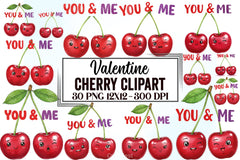 Valentine Cherry Clipart Bundle - CraftNest - Digital Crafting and Art
