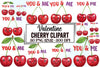 Valentine Cherry Clipart Bundle