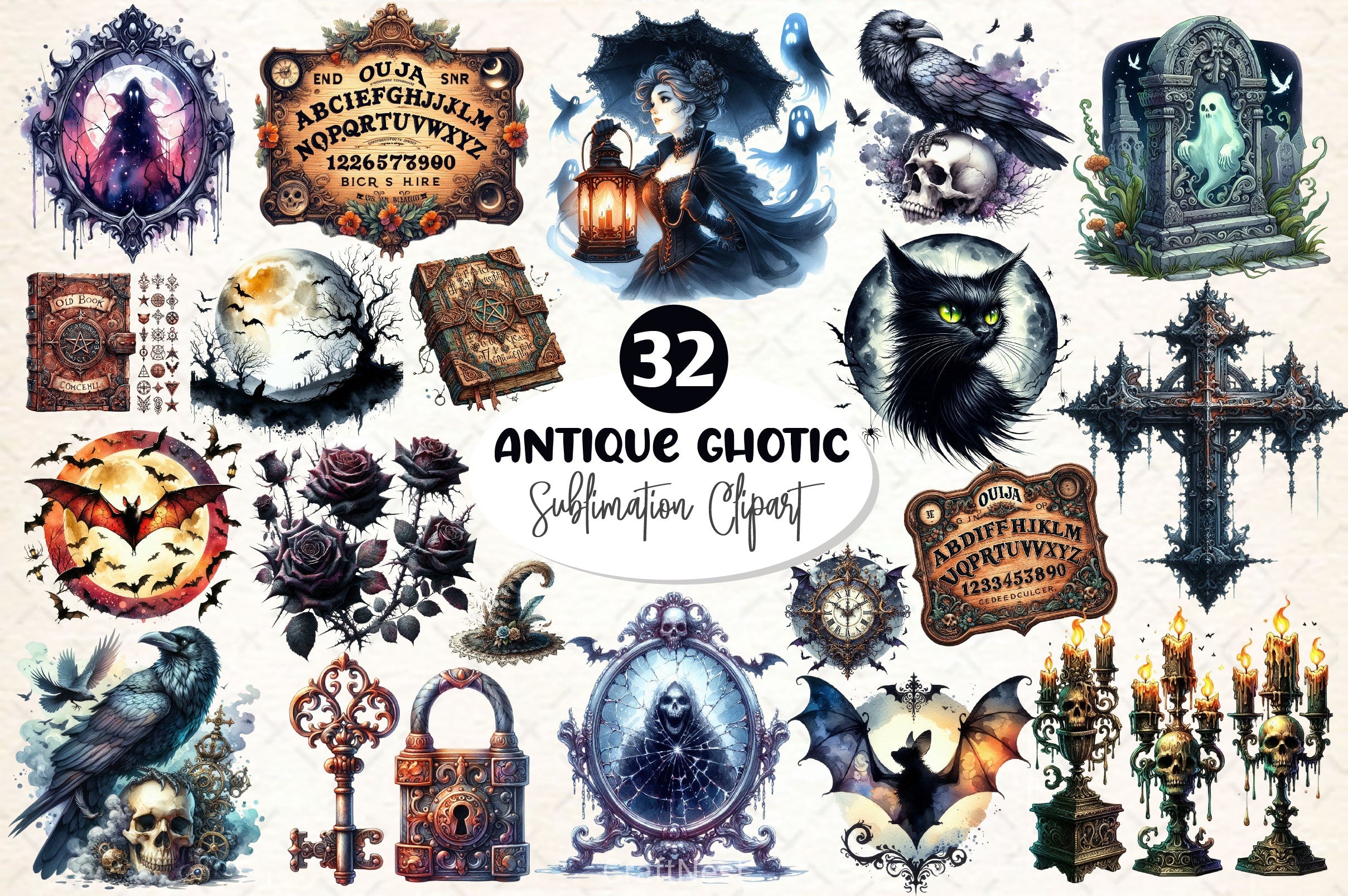Antique Gothic Clipart Bundle 2 - CraftNest - Digital Crafting and Art