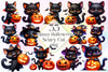 Funny Halloween Scary Cat Clipart Bundle 2
