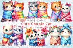 Couple Cat Clipart Bundle - CraftNest - Digital Crafting and Art