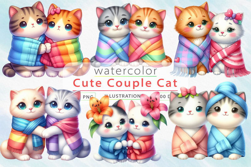 Couple Cat Clipart Bundle - CraftNest - Digital Crafting and Art