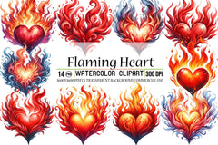 Flaming Heart Clipart Bundle 2 - CraftNest - Digital Crafting and Art