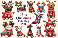 Christmas Dogs Clipart Bundle 2 - CraftNest - Digital Crafting and Art
