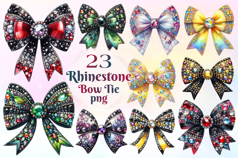 Rhinestone Bow Tie Clipart Bundle 2 - CraftNest - Digital Crafting and Art