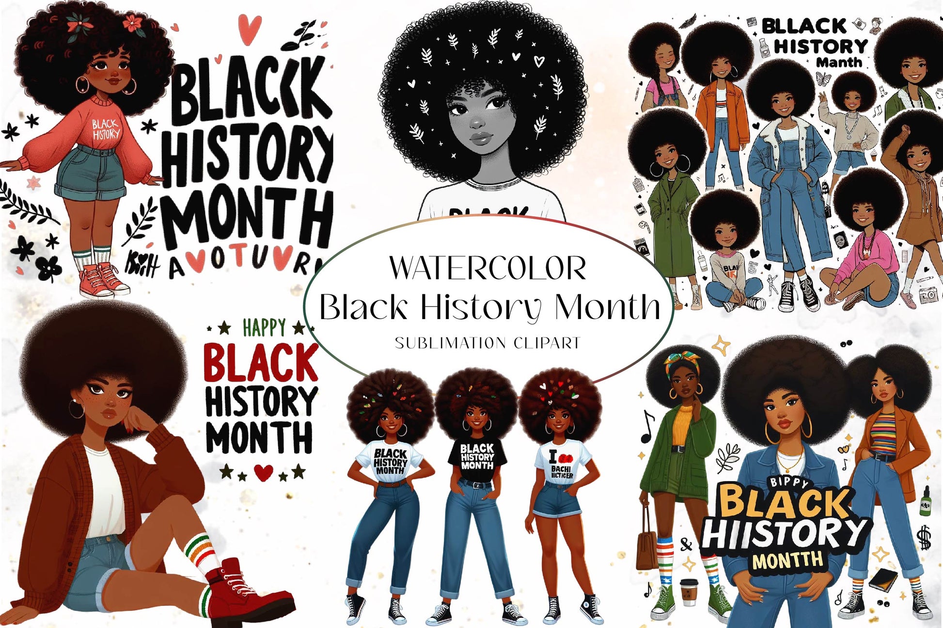 Black History Month Clipart Bundle 1 - CraftNest - Digital Crafting and Art