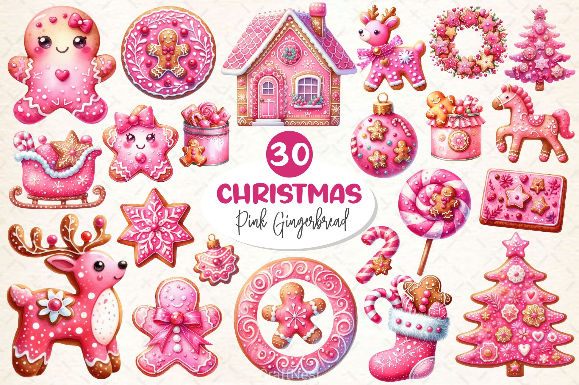 Gingerbread House Cookies Clipart Bundle - CraftNest - Digital Crafting and Art