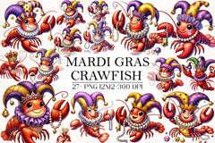 Mardi Gras Crawfish Clipart Bundle 2 - CraftNest - Digital Crafting and Art
