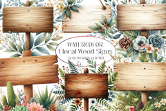Floral Wood Signs Clipart Bundle - CraftNest - Digital Crafting and Art