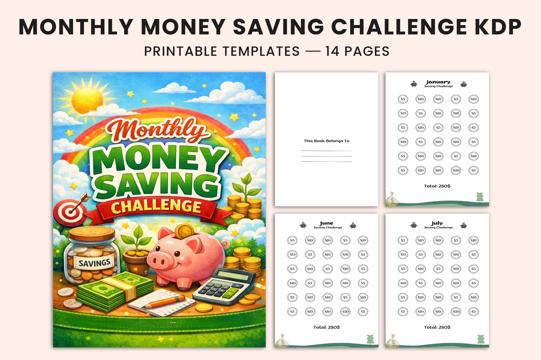 Monthly Money Saving Challenge Planner