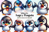 Angry Penguin Clipart Bundle