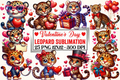 Valentine's Day Leopard Clipart Bundle - CraftNest - Digital Crafting and Art