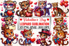 Valentine's Day Leopard Clipart Bundle