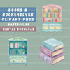 Books & Bookshelves Clipart Bundle