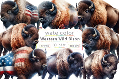Wild Bison Western Clipart Bundle - CraftNest - Digital Crafting and Art