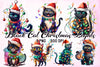 Black Cat Christmas Lights Clipart Bundle