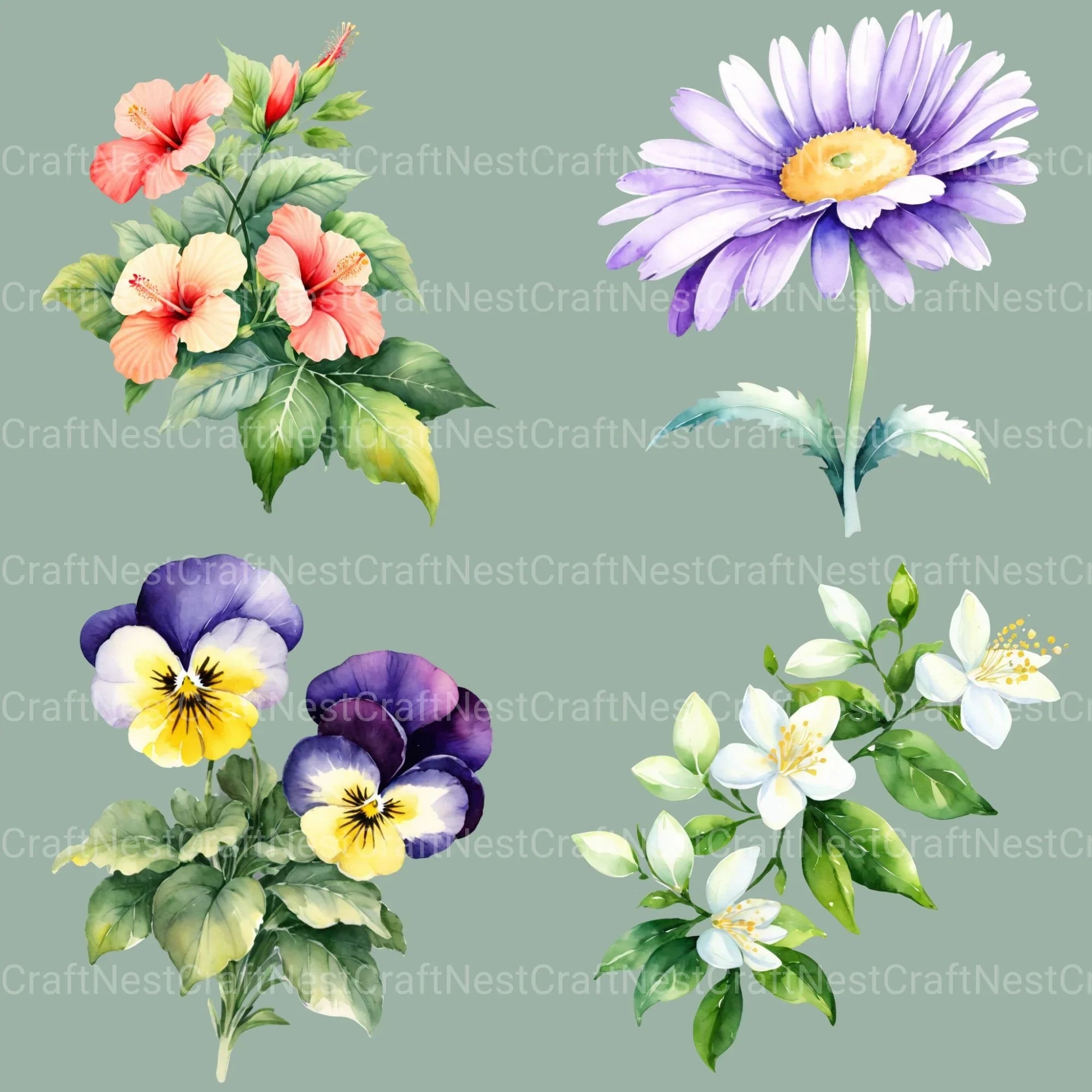 Floral 2 Clipart Bundle - CraftNest - Digital Crafting and Art
