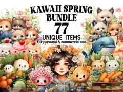 Kawaii Spring Clipart - CraftNest