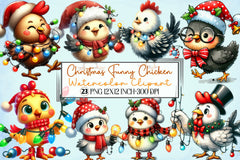 Christmas Chicken Clipart Bundle 2 - CraftNest - Digital Crafting and Art