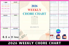 Weekly Chore Chart Template - CraftNest - Digital Crafting and Art
