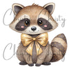 Raccoon Coquette Bow Clipart Bundle