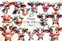 Funny Cow Clipart Bundle 8 - CraftNest - Digital Crafting and Art