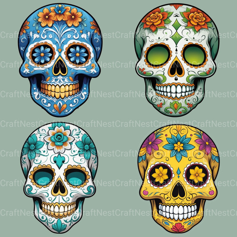 Sugar Skulls Clipart Bundle - CraftNest - Digital Crafting and Art
