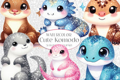 Glitter Komodo Clipart Bundle - CraftNest - Digital Crafting and Art