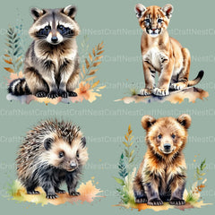Cute Woodland Animals Clipart Bundle 2 - CraftNest - Digital Crafting and Art