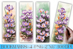 Spring Crocuses Bookmarks Bundle - CraftNest - Digital Crafting and Art