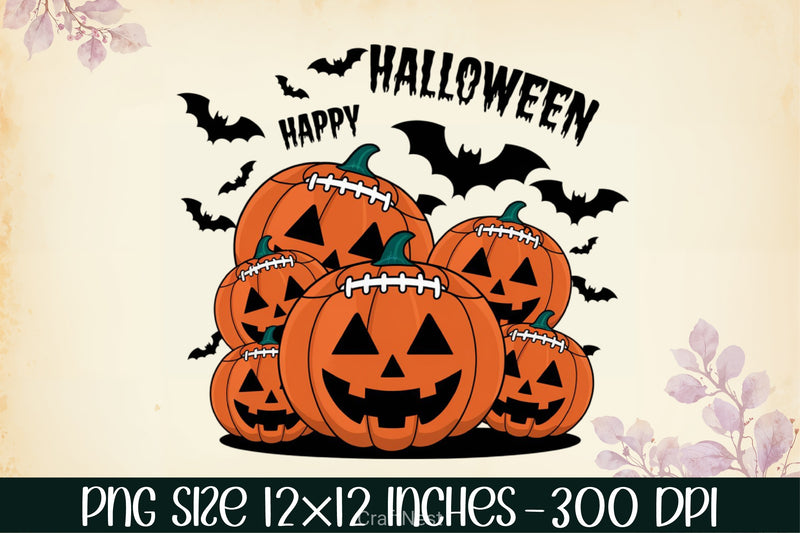 Halloween Football Pumpkin Clipart Bundle 3 - CraftNest - Digital Crafting and Art