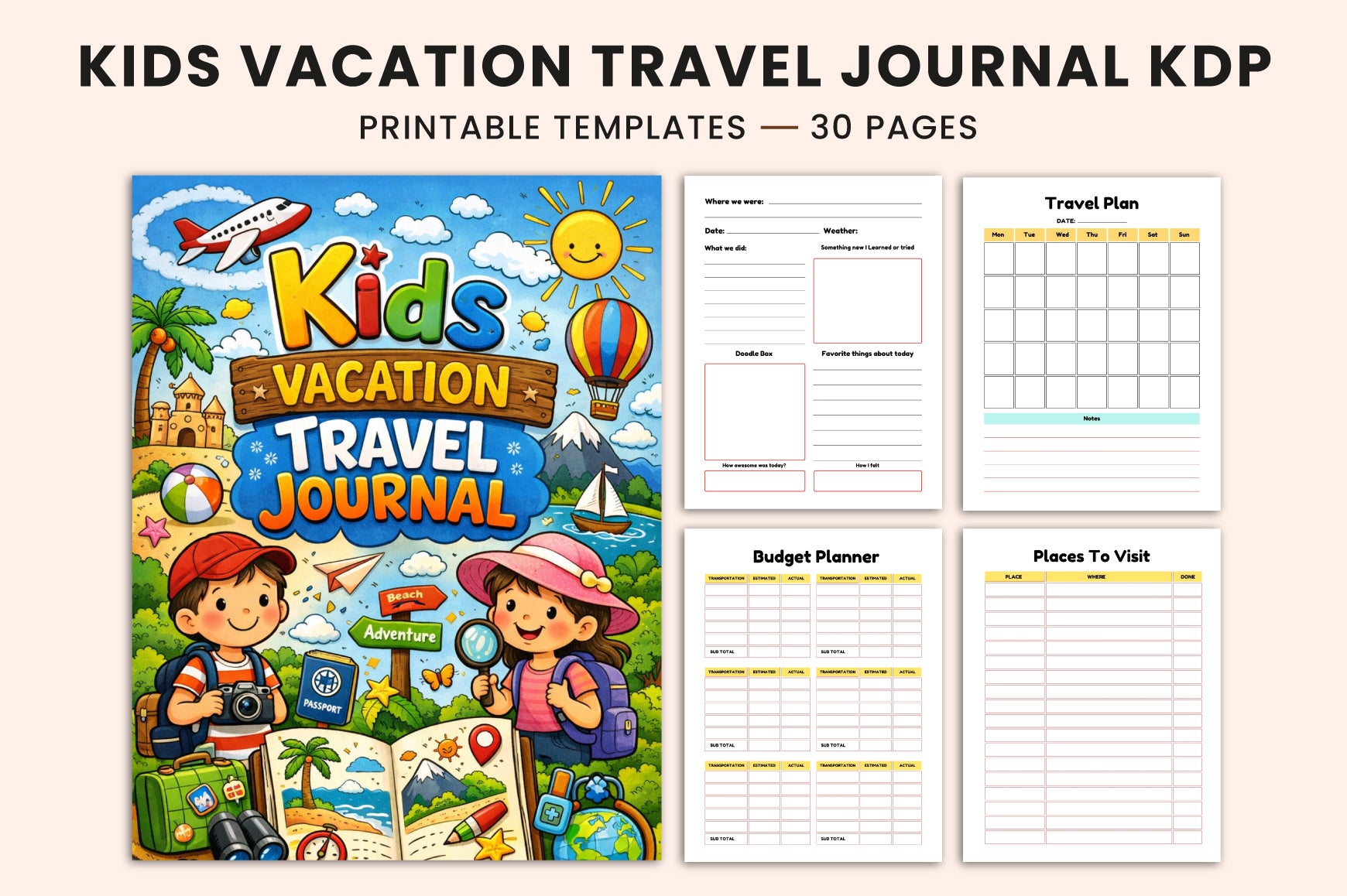 Kids Vacation Travel Journal