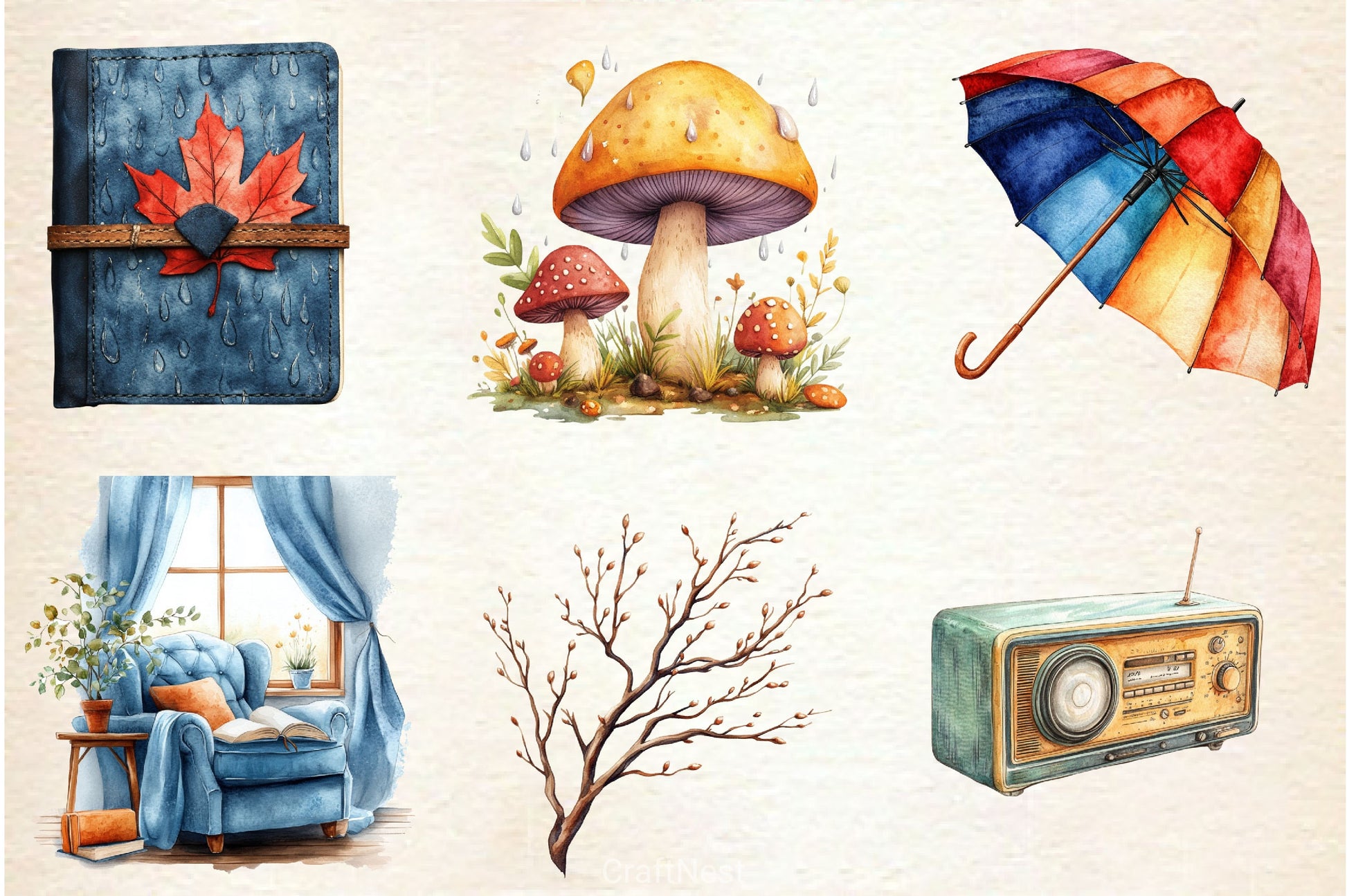 Autumn Rainy Day Clipart Bundle 2 - CraftNest - Digital Crafting and Art