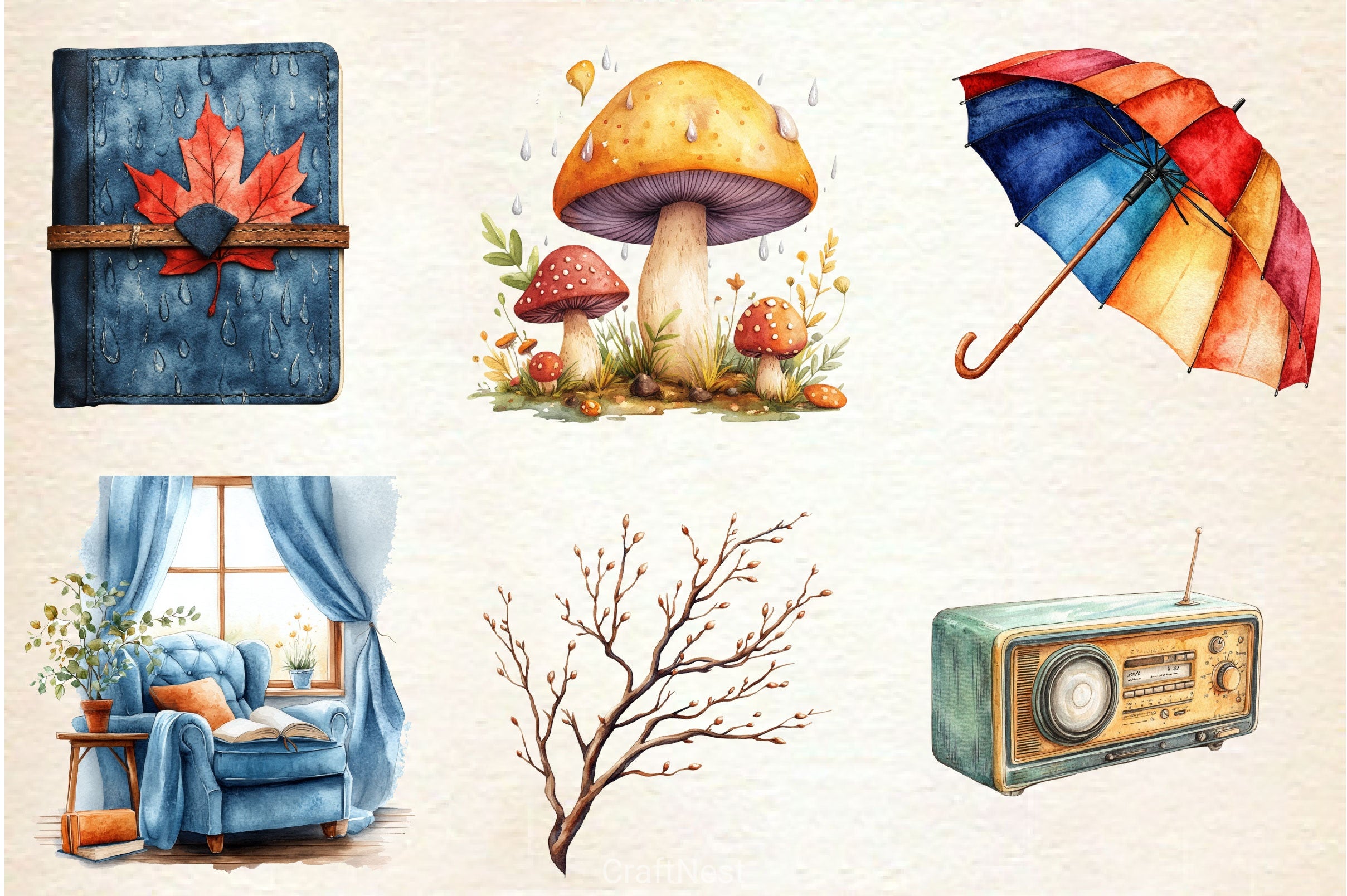 Autumn Rainy Day Clipart Bundle 2 - CraftNest - Digital Crafting and Art