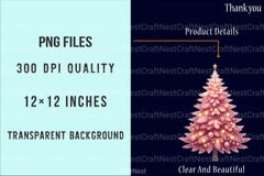 Pink Christmas Tree Clipart Bundle 1 - CraftNest - Digital Crafting and Art