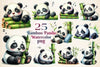 Bamboo Panda Cub Clipart Bundle 2