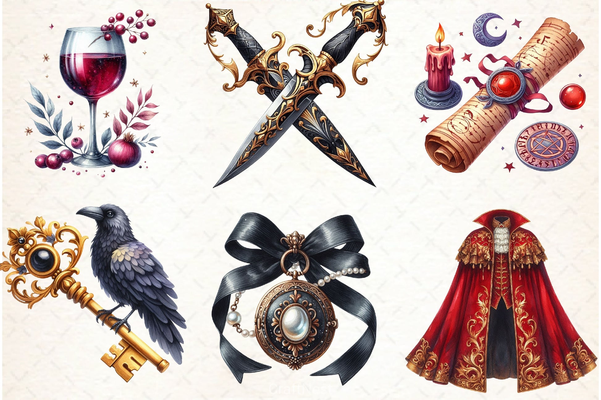 Gilded Reverie Clipart Bundle - CraftNest - Digital Crafting and Art