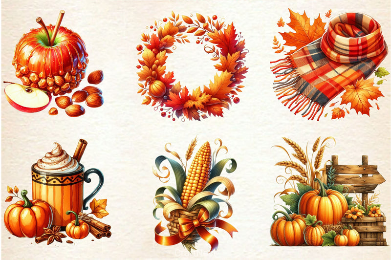 Fall Favorites Clipart Bundle - CraftNest - Digital Crafting and Art