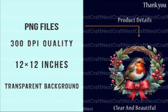 Christmas Robin Bird Clipart Bundle - CraftNest - Digital Crafting and Art