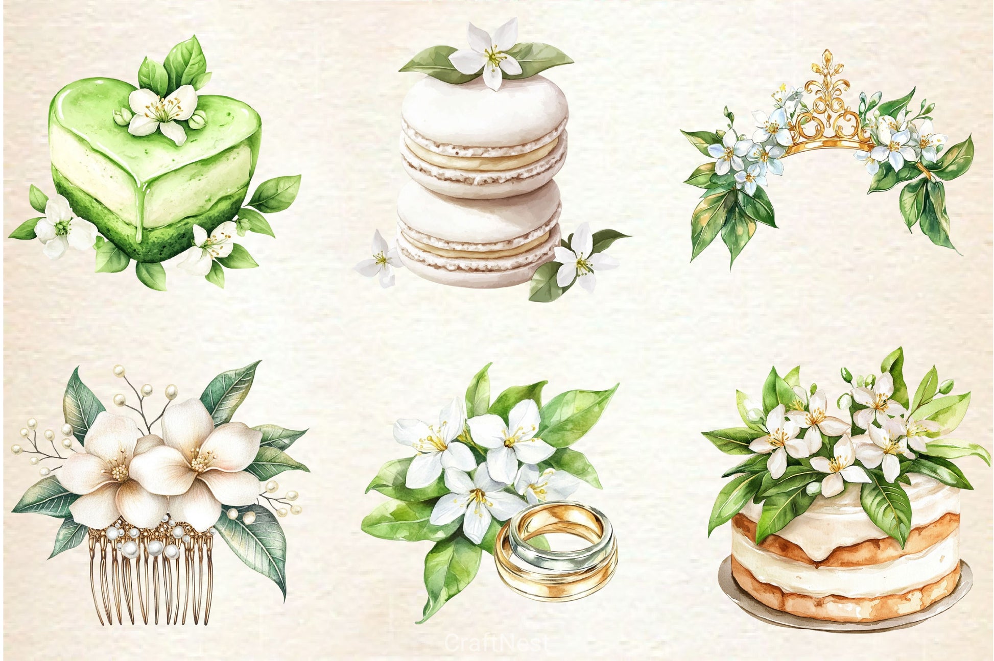 Jasmine Wedding Decor Clipart Bundle - CraftNest - Digital Crafting and Art
