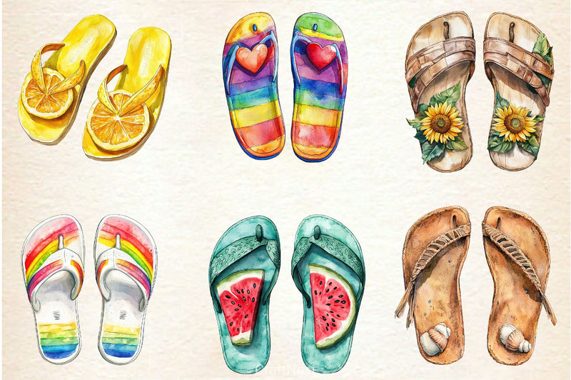 Summer Flip Flops Clipart Bundle 2 - CraftNest - Digital Crafting and Art