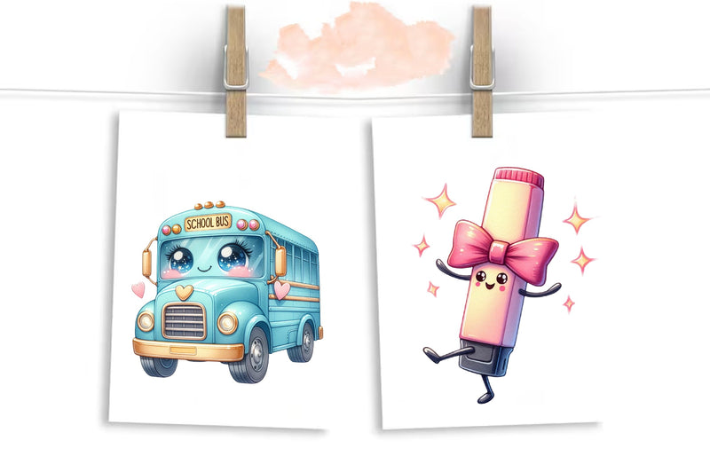 Kawaii School Clipart Bundle 5 - CraftNest - Digital Crafting and Art