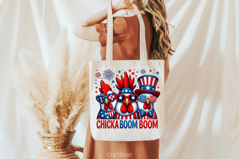 Patriotic Chicken USA 4th of July Clipart Bundle - CraftNest - Digital Crafting and Art