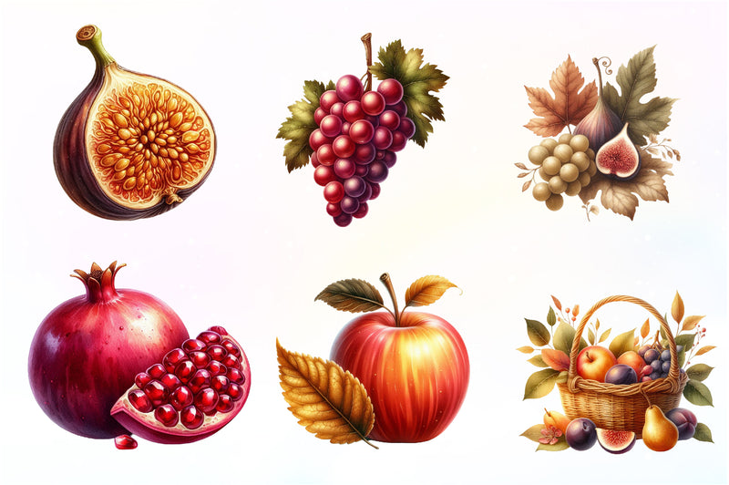 Autumn Fruits Clipart Bundle - CraftNest - Digital Crafting and Art