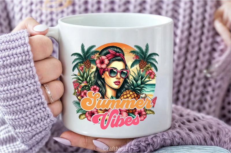 Summer Vibes Woman Clipart Bundle - CraftNest - Digital Crafting and Art